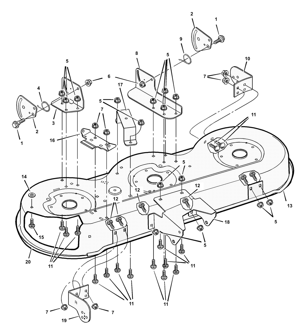 Mower Housing Diagram and Parts List for 465606X683A 2001 Briggs and Stratton Lawn Tractor